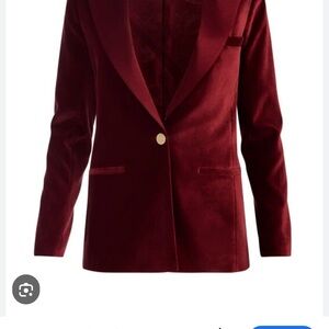 Alice + Olivia Rich Wine Satin Blazer